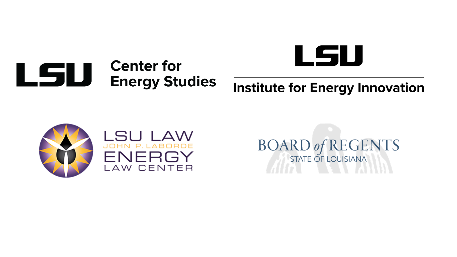 ces-board of regents-iei-lsu-law logos