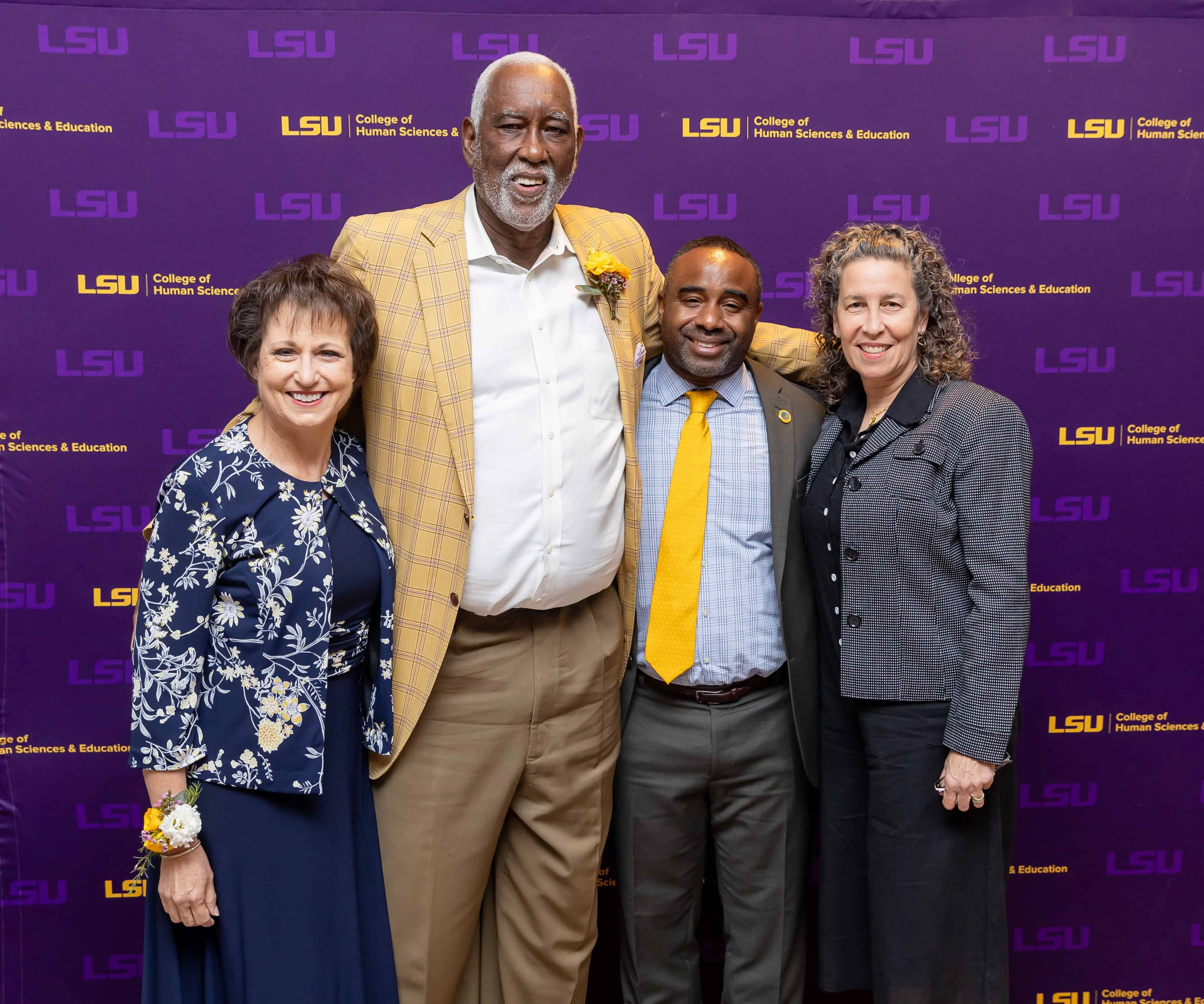 2024 CHSE Hall of Distinction Honorees; from L to R: Diane Goyette, Collis Temple, CHSE Dean Roland Mitchell and Shelly Mullenix