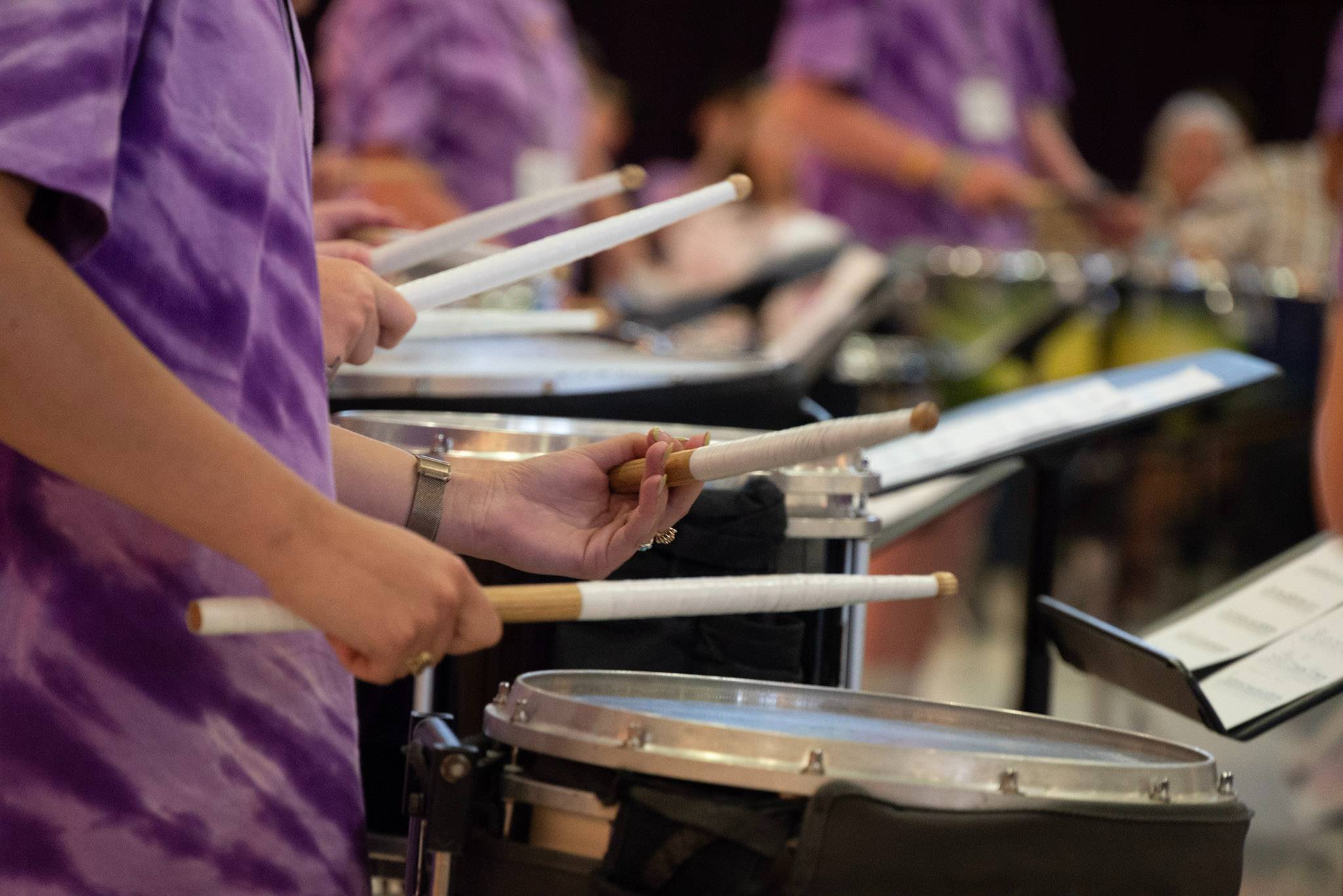 tiger band students receiving instruction