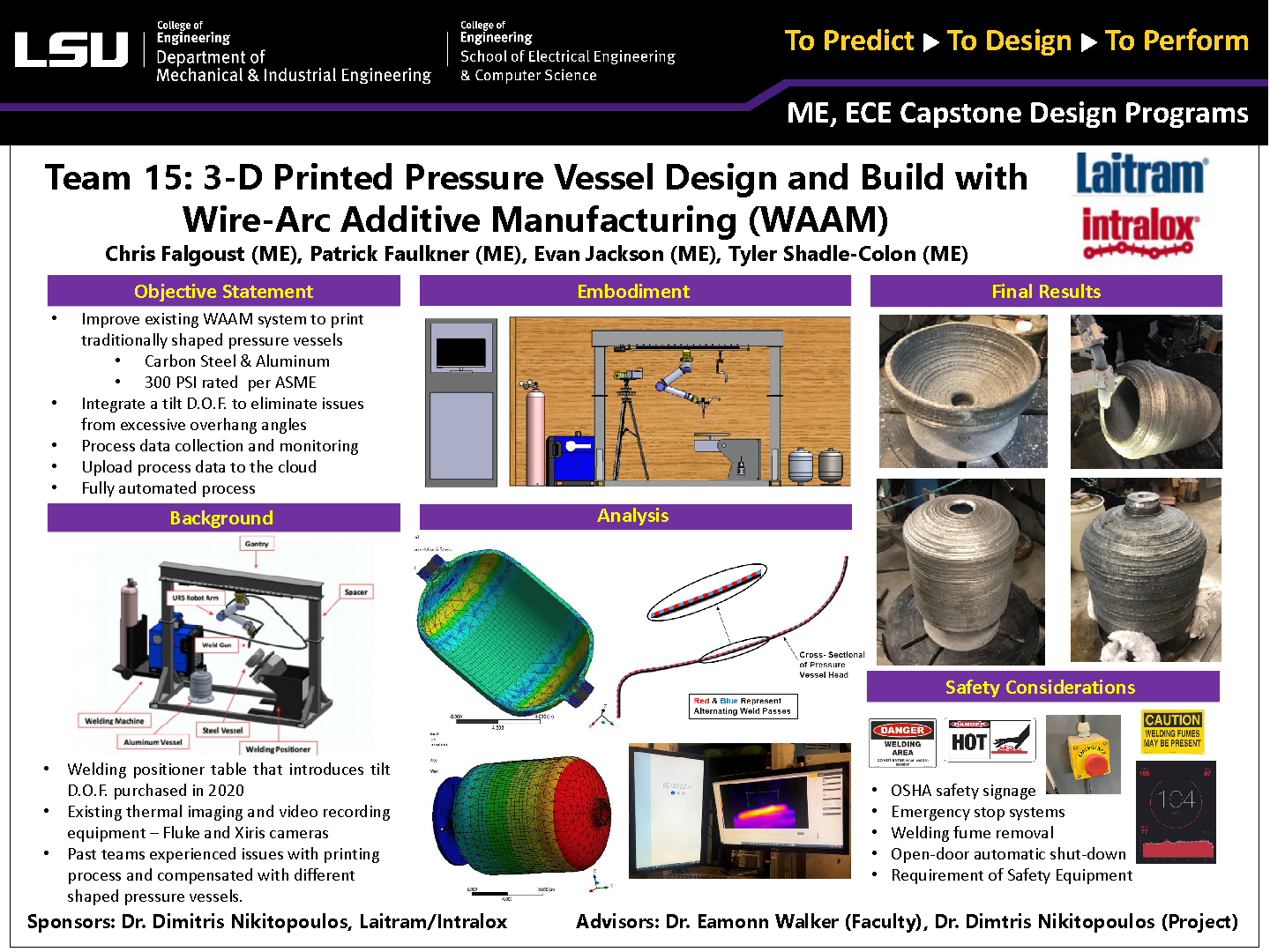 Project 15: 3D-Printed Pressure Vessel Design and Build with Wire-Arc Additive Manufacturing (WAAM) (2021)