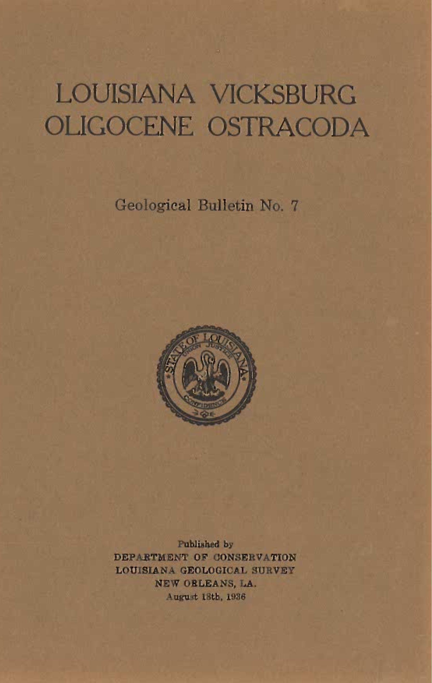 Louisiana Vicksburg Oligocene Ostracoda Louisiana Vicksburg Oligocene Ostracoda