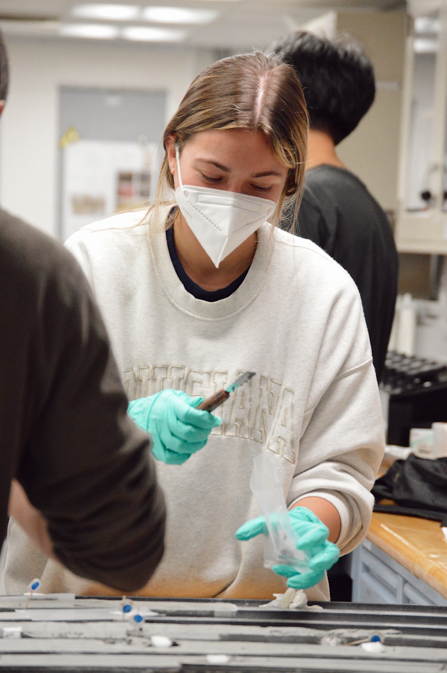 A student in the lab
