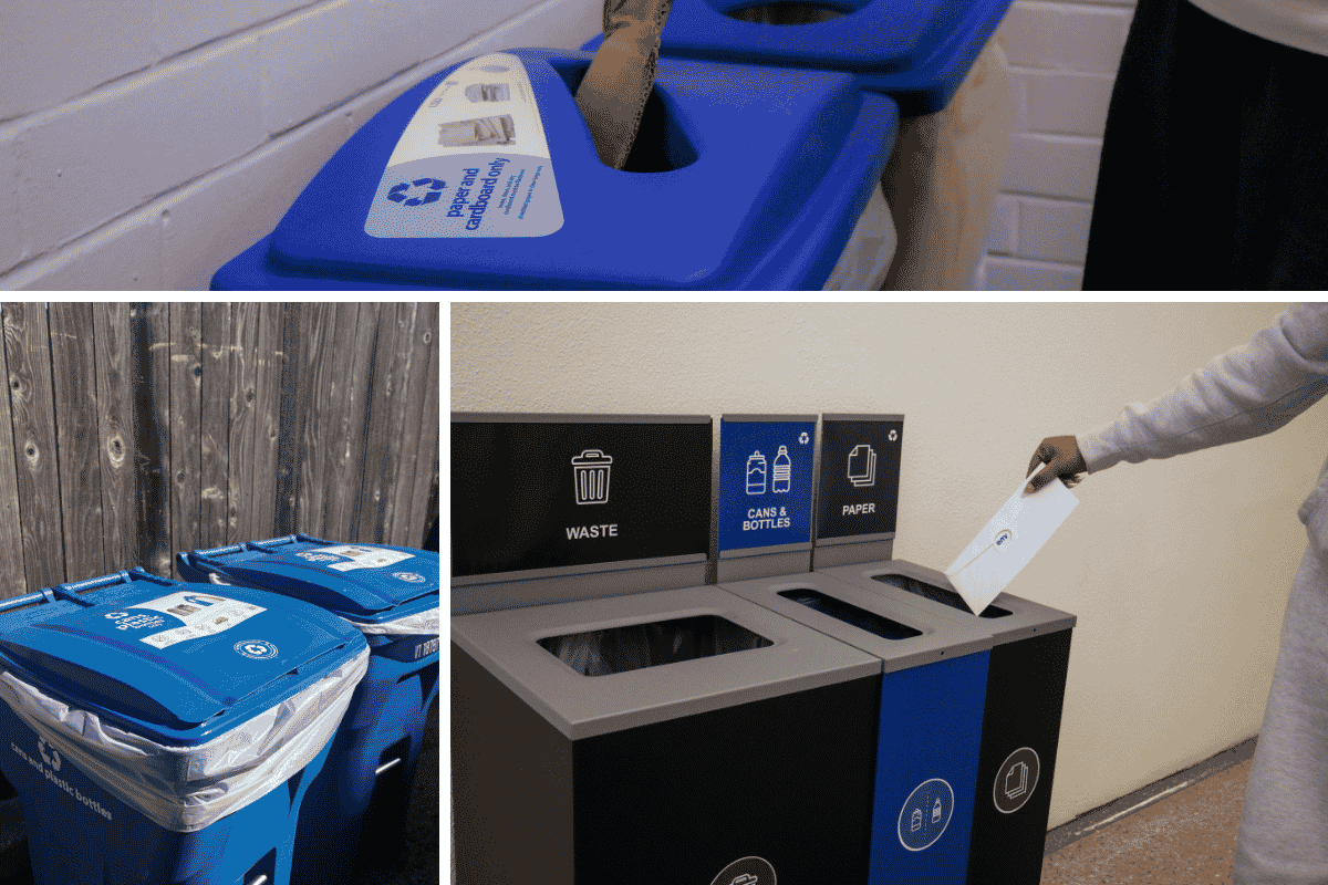 A photo grid showing the different styles of our recyling bins.